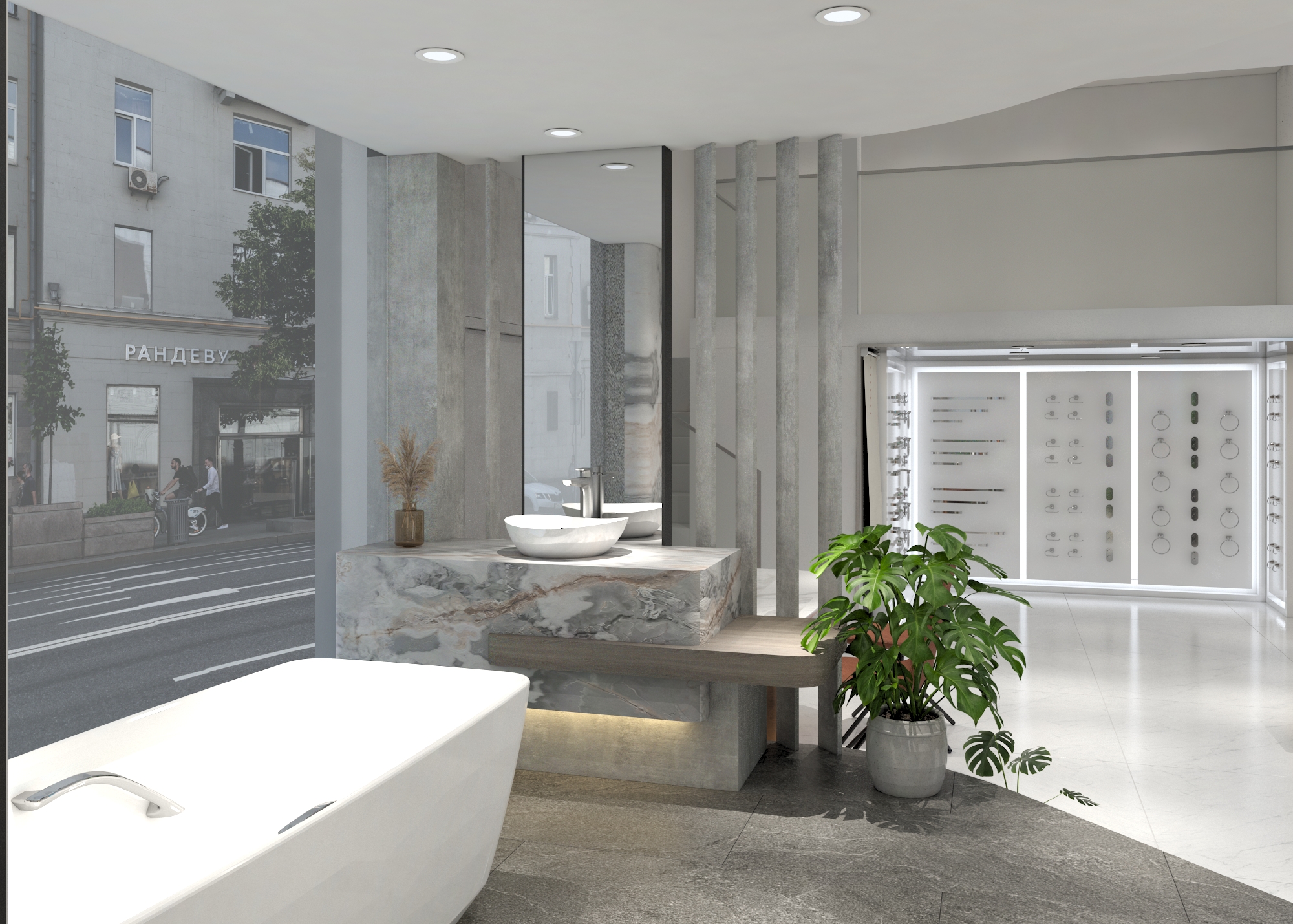 Phối cảnh showroom đại lý 7
